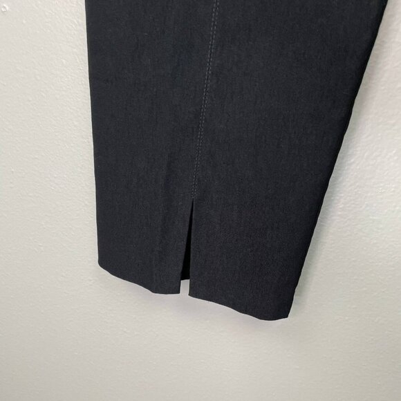 Joseph Ribkoff Pants Womens 12 Cropped Black High Rise Slit Hems Stretch - Picture 5 of 12